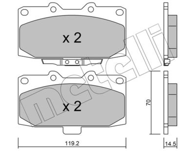 Комплект тормозных колодок, дисковый тормоз 22-0413-0
