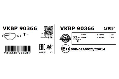 Brake Pad Set, disc brake VKBP 90366