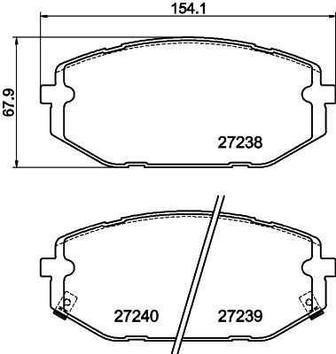 комплект спирачно феродо, дискови спирачки MINTEX MDB4593MX