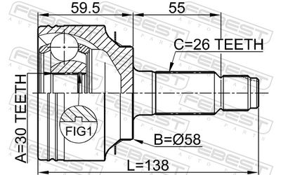 Joint Kit, drive shaft 0310-FD