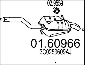 Глушитель выхлопных газов конечный MTS 01.60966 для VW PASSAT
