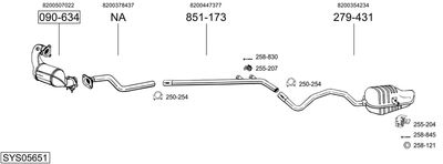 Układ wydechowy BOSAL SYS05651