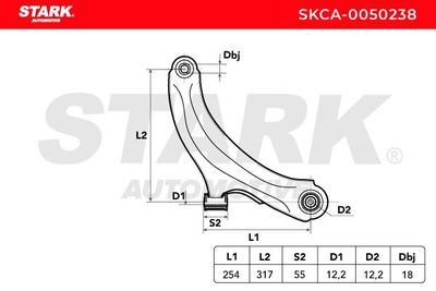 носач, окачване на колелата STARK SKCA-0050238