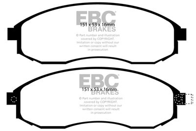 Комплект тормозных колодок, дисковый тормоз EBC Brakes DP1489 для MITSUBISHI L200