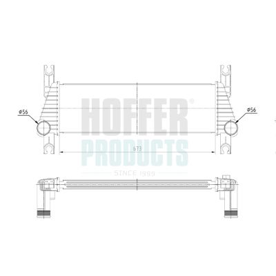 интеркулер (охладител за въздуха на турбината) HOFFER 995052