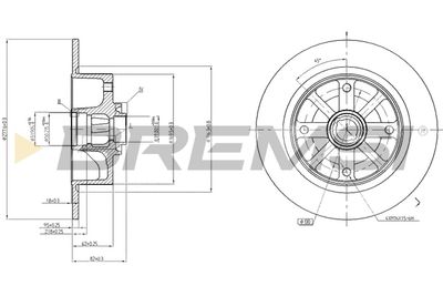 Тормозной диск BREMSI CD6043S для VW KAEFER
