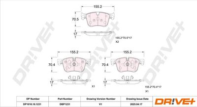 BREMSBELAGSATZ SCHEIBENBREMSE DR!VE+ DP1010101231 2