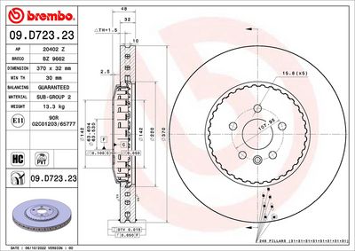 Bromsskiva BREMBO 09.D723.23