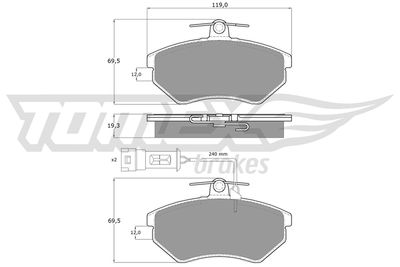 Комплект тормозных колодок, дисковый тормоз TOMEX Brakes TX 10-111 для CHERY V5