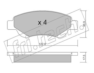 Комплект тормозных колодок, дисковый тормоз fri.tech. 653.0 для PEUGEOT 108