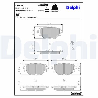 Remblokken set Achter , past: MG HS 1.5/1.5H 09.18-