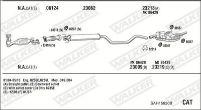 Изпускателна система WALKER SAH15820B