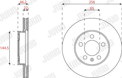 Тормозной диск JURID 563227JC для SKODA KAMIQ