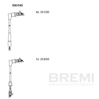 комплект запалителеи кабели BREMI 300/543