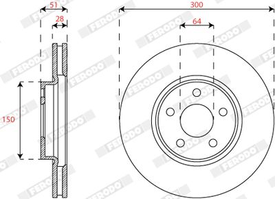 Тормозной диск FERODO DDF2816C для FORD S-MAX