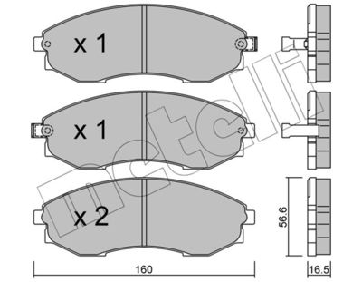 Комплект тормозных колодок, дисковый тормоз METELLI 22-0517-0 для SSANGYONG ISTANA