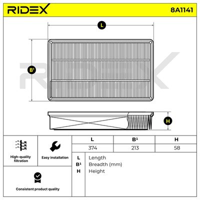 въздушен филтър RIDEX