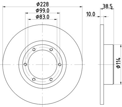 Тормозной диск MINTEX MDC79 для DACIA 1310