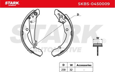 комплект спирачна челюст STARK SKBS-0450009