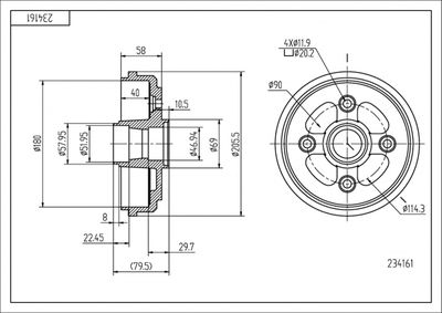 Тормозной барабан HART 234 161 для FSO MATIZ