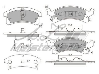 комплект спирачно феродо, дискови спирачки A.Z. Meisterteile AZMT-44-022-2326