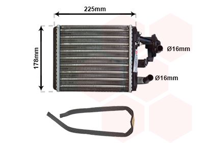 VAN WEZEL 17006102 Радиатор печки  для FIAT PANDA (Фиат Панда)