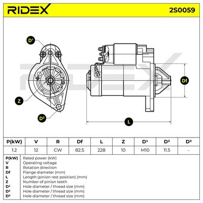 стартер RIDEX 2S0059