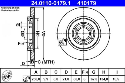 Тормозной диск ATE 24.0110-0179.1 для ALFA ROMEO 75
