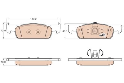 Комплект тормозных колодок, дисковый тормоз TRW GDB2016 для RENAULT SANDERO/STEPWAY