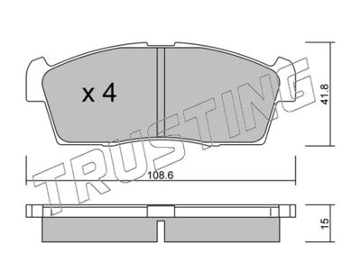 Комплект тормозных колодок, дисковый тормоз TRUSTING 455.0 для PEUGEOT ION
