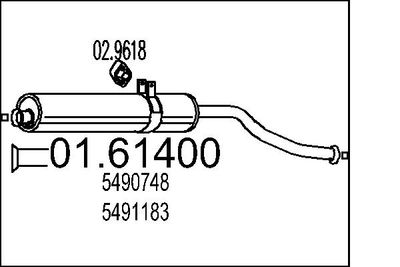Глушитель выхлопных газов конечный MTS 01.61400 для CITROËN CX