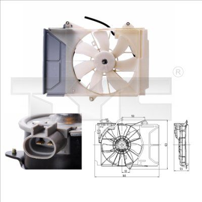 Вентилятор, охлаждение двигателя TYC 836-0015 для TOYOTA YARIS