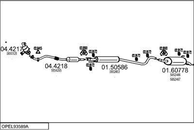 SISTEM DE ESAPAMENT MTS OPEL93589A018080