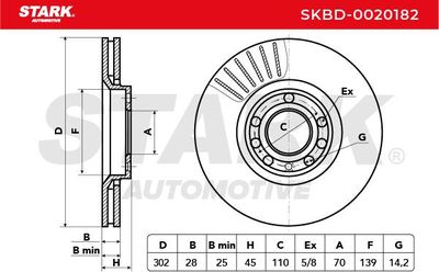 спирачен диск STARK SKBD-0020182