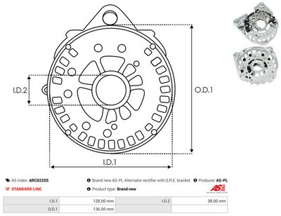 Usmerňovač alternátora AS-PL ARC0220S