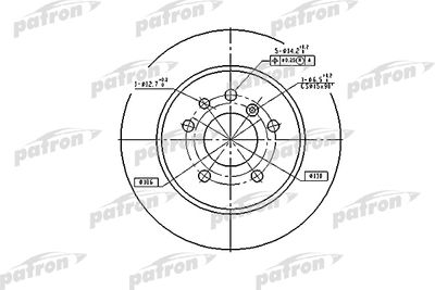 Тормозной диск PATRON PBD1613 для OPEL SENATOR