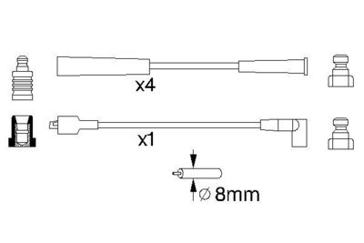 Комплект проводов зажигания BOSCH 0 986 357 140 для FORD SCORPIO