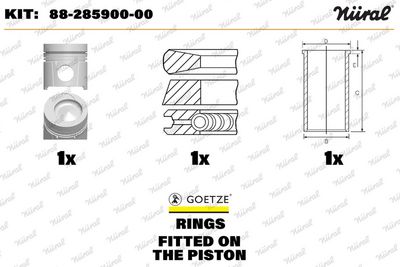 Set raparatii, piston/bucsa cursa cilindru NÜRAL 1910034461