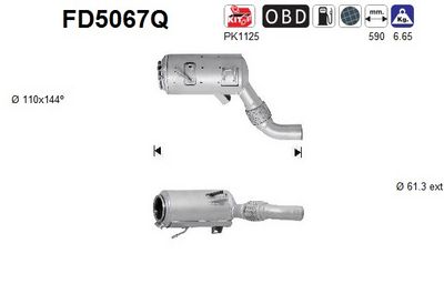 FILTRU FUNINGINE/PARTICULE SIST.DE ESAPAMENT AS FD5067Q