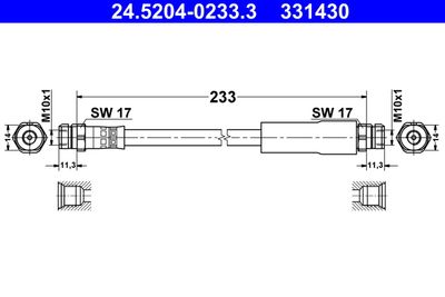 Тормозной шланг ATE 24.5204-0233.3 для VW TOURAN