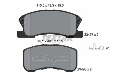 Комплект тормозных колодок, дисковый тормоз TEXTAR 2349701 для DAIHATSU YRV