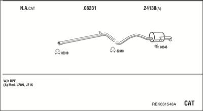 Układ wydechowy WALKER REK031548A