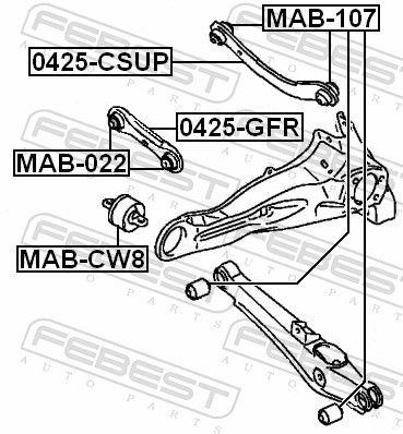 Control/Trailing Arm, wheel suspension 0425-GFR