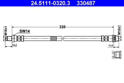 Тормозной шланг ATE 24.5111-0320.3 для RENAULT TRAFIC