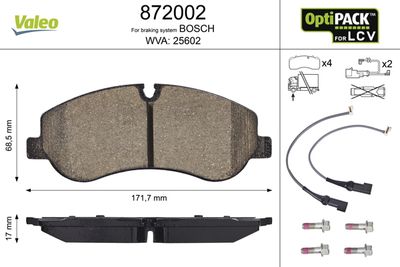 Brake Pad Set, disc brake 872002