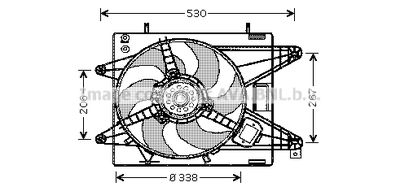 Вентилятор, охлаждение двигателя AVA QUALITY COOLING FT7510 для FIAT MULTIPLA