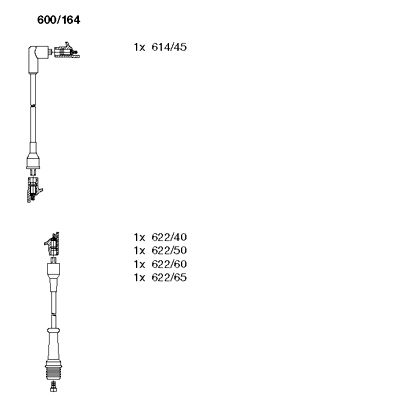 Комплект проводов зажигания BREMI 600/164 для PEUGEOT 505
