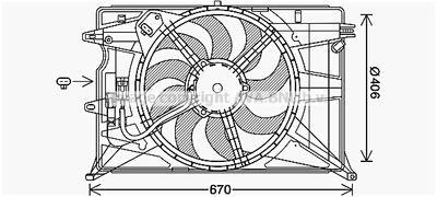 AVA QUALITY COOLING FT7611 Вентилятор системы охлаждения двигателя  для FIAT 500X (Фиат 500x)