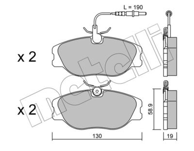 Комплект тормозных колодок, дисковый тормоз METELLI 22-0072-4 для LANCIA DELTA
