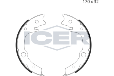 Zestaw szczęk hamulcowych, hamulec postojowy ICER 79PB4041 C